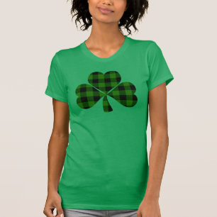St. Patricks dag, irländsk grön rutig klöver T Shirt