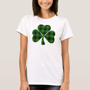 St. Patricks dag, irländsk grön rutig klöver T Shirt