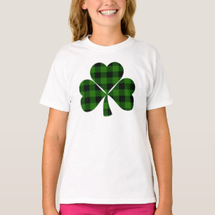 St. Patrick's dag, irländsk grön rutig shamrock T Shirt