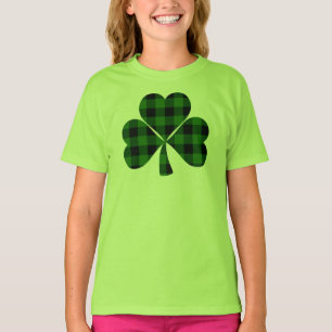 St. Patrick's dag, irländsk grön rutmönstrad klöve T Shirt