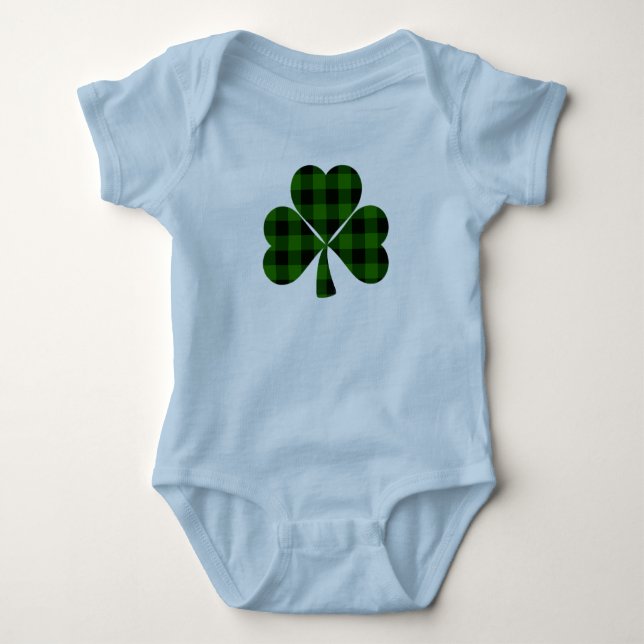 St. Patrick's dag, irländsk grön rutmönstrad shamr T Shirt (Framsida)