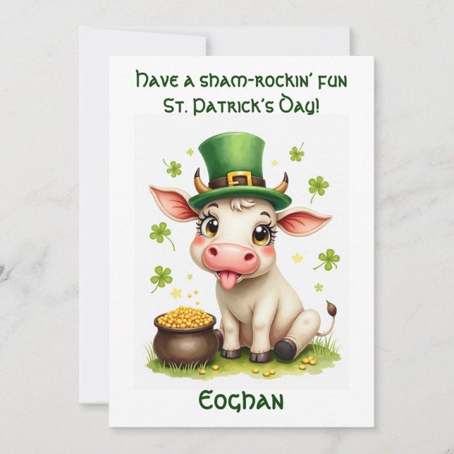 St Patricks dag Irländskt ramp Julkort (Framsida)