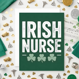 St Patricks dag-kort irländsk sjuksköterska Julkort