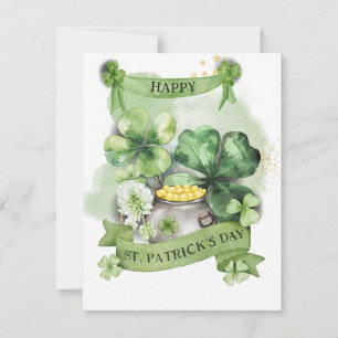 St Patricks dag-kort Lucky Shamrock Julkort