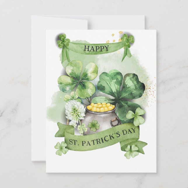 St Patricks dag-kort Lucky Shamrock Julkort (Framsida)