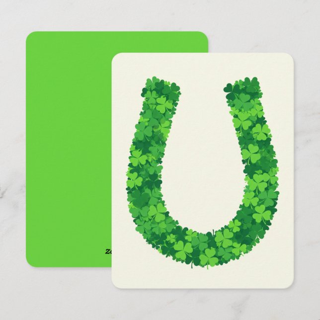 St Patricks dag-kort Lucky U Shamrock Julkort (Fram/baksida)