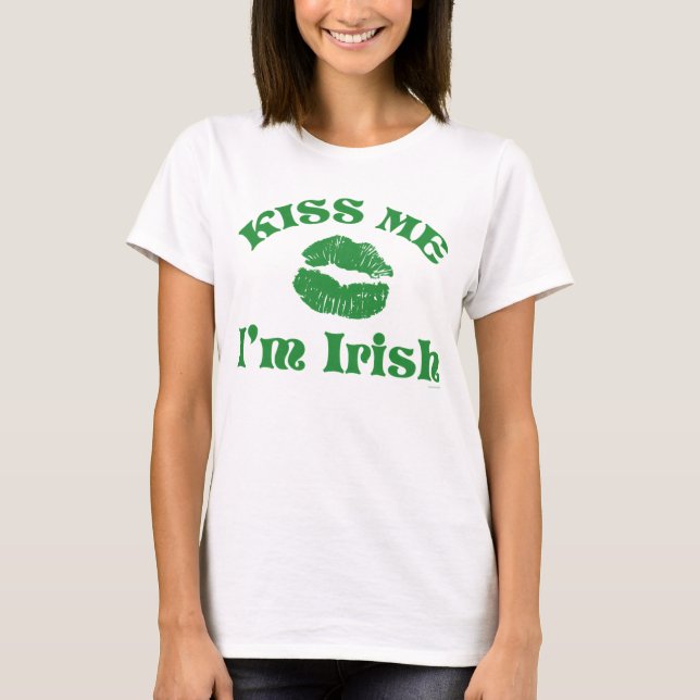 St. Patricks dag Kyss mig, jag är irländsk T Shirt (Framsida)