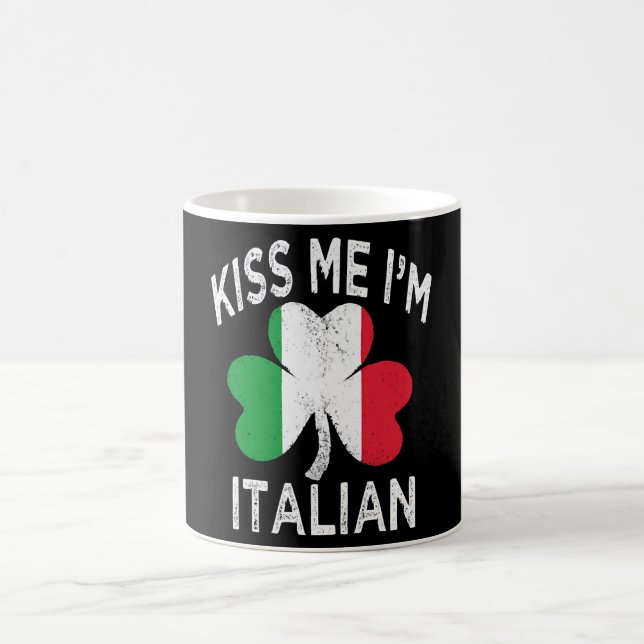 st patricks dag kyss mig jag är italienare kaffemugg (Center)