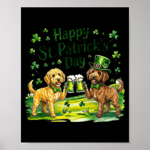 St patricks dag labradoodle hund poster