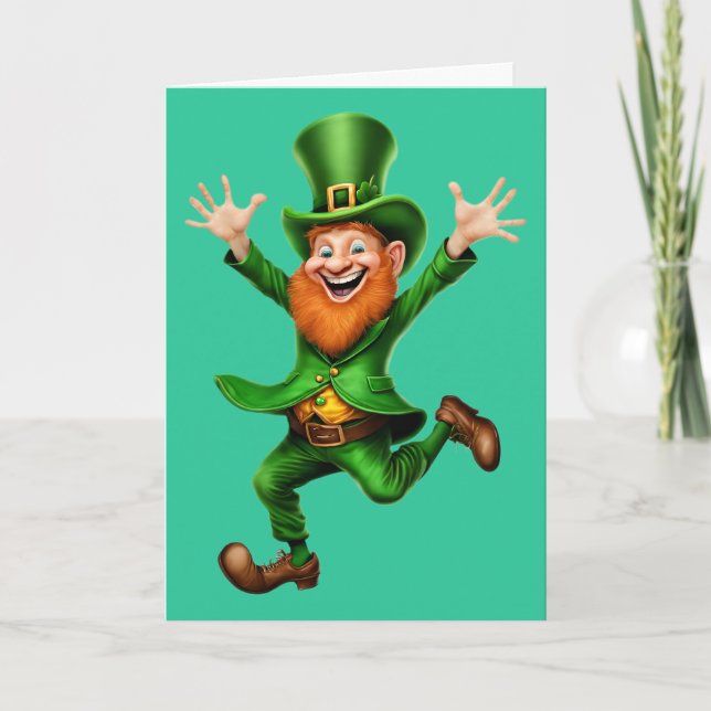 st. patricks dag leprechaun  kort (Framsida)