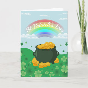 St. Patricks dag lycklig regnbåge Kort