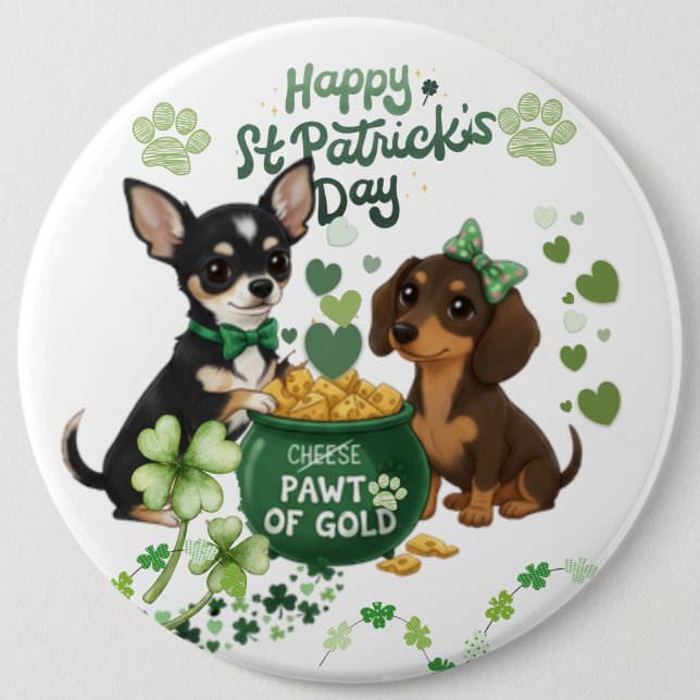 St patricks dag "Pawt av guld"  Knapp (Framsida)