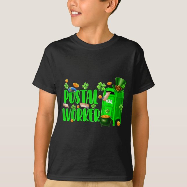 St patricks dag postarbetare irländska posten t shirt (Framsida)