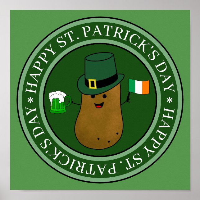 St Patricks Dag Potatis I En Hatt Poster (Framsidan)