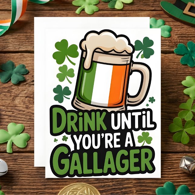 St Patricks dag rolig kort för drinkande (Skapare uppladdad)