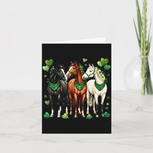 St. patricks dag ryttare tre hästar med kort (Framsida)