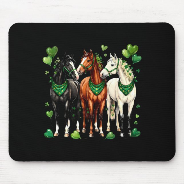 St. patricks dag ryttare tre hästar med musmatta (Framsidan)