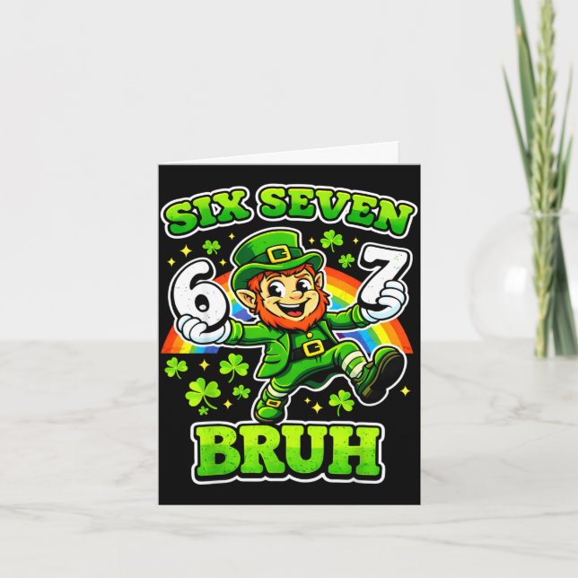 St patricks dag sex sju meme 6 7 bruh  kort (Framsida)