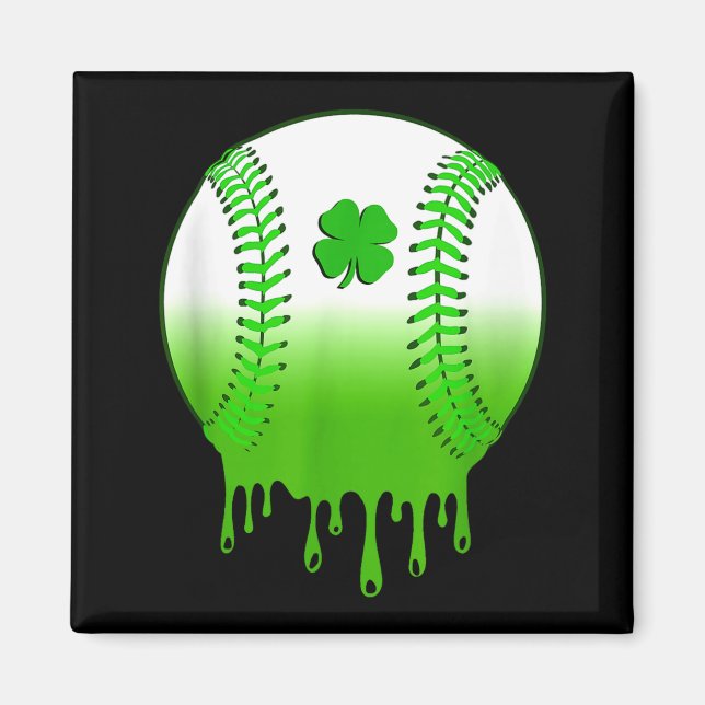 St patricks dag shamrock baseboll irländska pojkar magnet (Framsidan)
