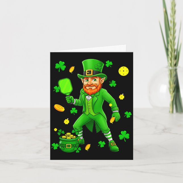 St. patricks dag spelar pickleball matchande kort (Framsida)