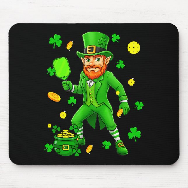 St. patricks dag spelar pickleball matchande musmatta (Framsidan)