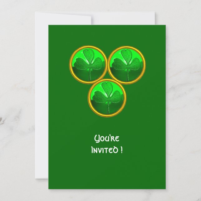 ST PATRICK'S DAG TREBLADSKLÖVER TREENIGHETEN INBJUDNINGAR (Framsida)