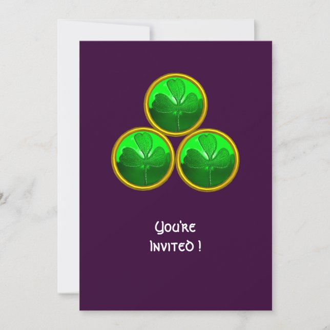 ST PATRICK'S DAG TREBLADSKLÖVER TREENIGHETEN INBJUDNINGAR (Framsida)