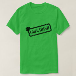 St. Patrick's Day 100% Irish Shamrock Grönt M T Tee