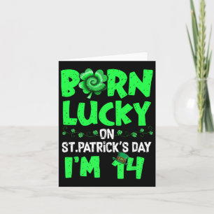 St patricks day 14:e födelsedagstjejen 14 år gamma kort