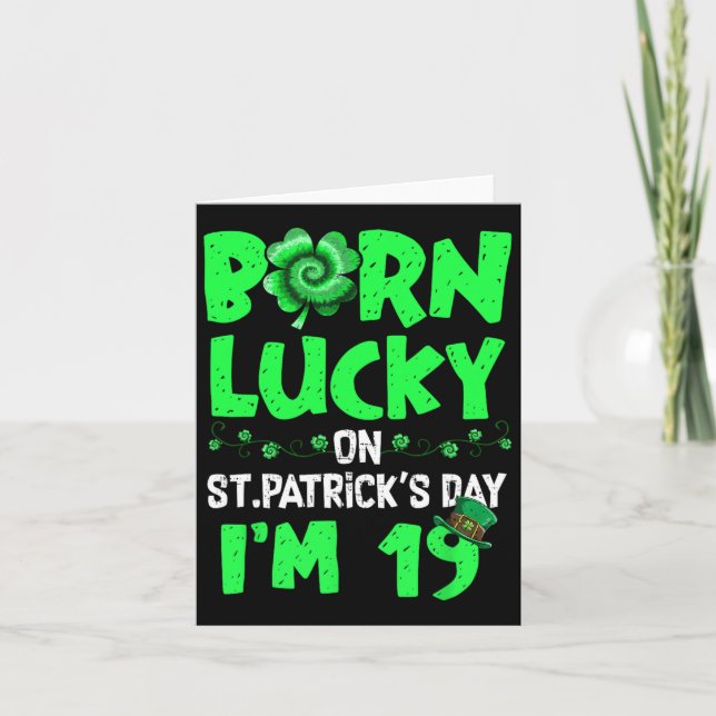 St patricks day 19:e födelsedag 19 år gammal kort (Framsida)