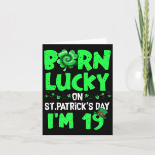 St patricks day 19:e födelsedag 19 år gammal kort