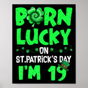 St patricks day 19:e födelsedag 19 år gammal poster