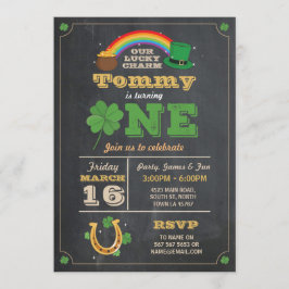 St. Patricks Day 1:a födelsedagen Party Inbjudan O