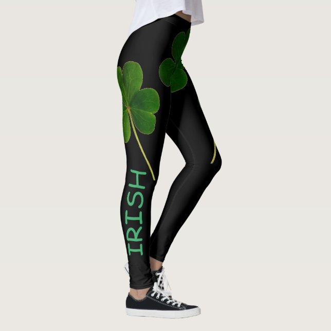St patrick's day 2020 Irish Shamrock Grönt Text Leggings (Höger)