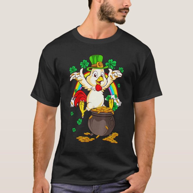 St Patricks Day 2021  Irländsk kyckling Leprechaun T Shirt (Framsida)