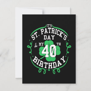 St Patricks Day 40-års födelsedagskort Julkort