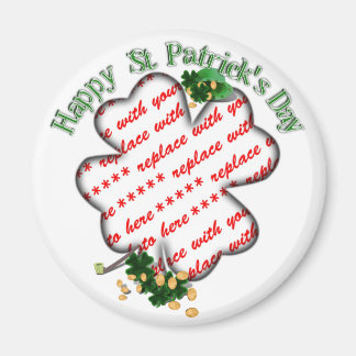 St Patricks Day 4-bladig Klöver Fotolista Magnet