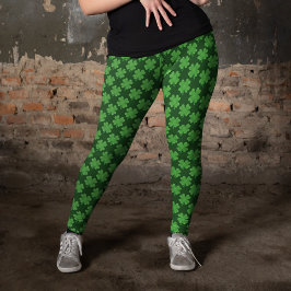 ST PATRICK'S DAY 4 LÖV KLÖVER MÖNSTER LEGGINGS