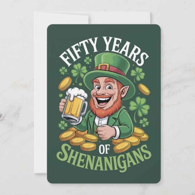 St. Patrick's Day 50-års födelsedagskort Julkort (Framsida)