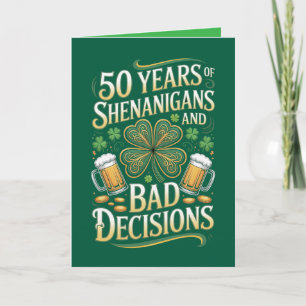St. Patrick's Day 50-års födelsedagskort Kort