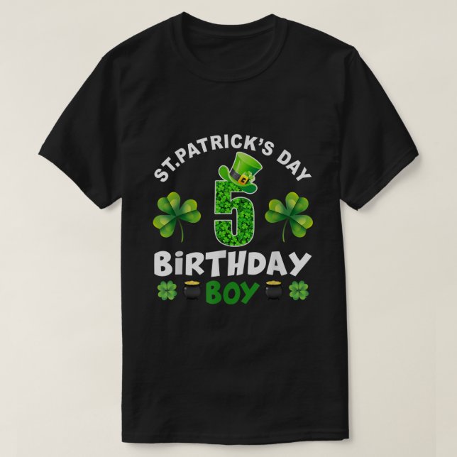 St patricks day 5 ÅRS Åldersdagspunkt 5:e födelsed T Shirt (Design framsida)