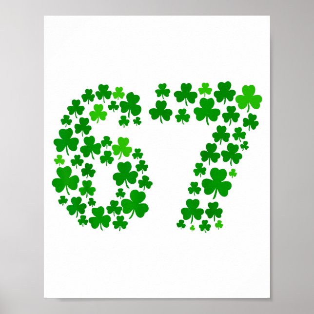 St Patricks Day 67 Meme bladklöver irländska män K Poster (Framsidan)