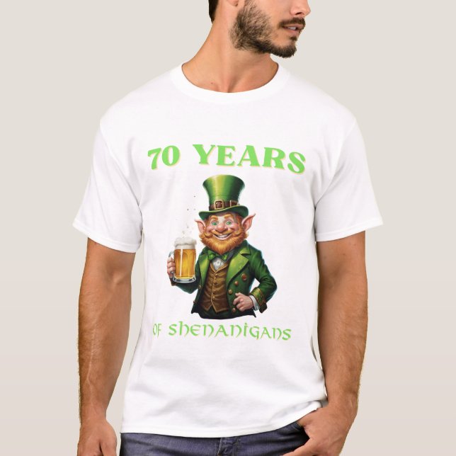 St Patricks Day 70 År Bus Kis Födelsedag T Shirt (Framsida)