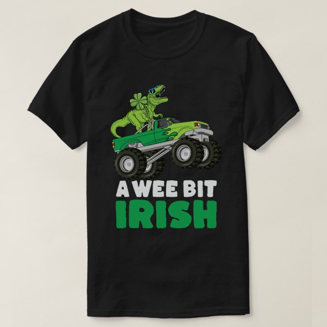 St patricks day A Wee Bit Irish TRex Monster Lastb T Shirt (Design framsida)