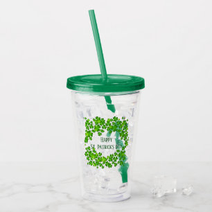 St. Patrick's Day Acrylic Plastic Tumbler Take Away Mugg