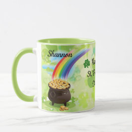 St. Patrick's Day Add Namn Leprechaun Coffee Mugg
