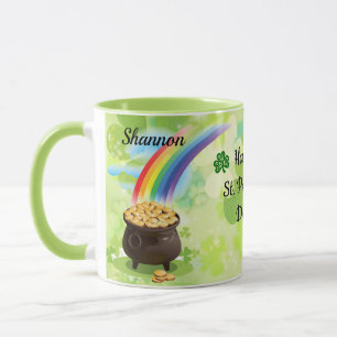 St. Patrick's Day Add Namn Leprechaun Coffee Mugg