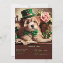 St patrick's day Adsible Fluffy Puppy Grönt Hat Inbjudningar
