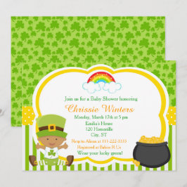 St patrick's day African American Baby Shower Inbjudningar