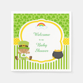St patrick's day African American Boy Baby Shower Pappersservett